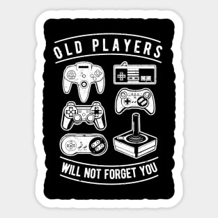 Old Player Will Not Forget You,Old Games Controllers Sticker